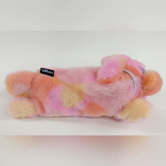 Euc SMIGGLE Fluffy Pink Dog Pencil Case Zippered Tie Dye Kawaii Y2K - Picture 7 of 10